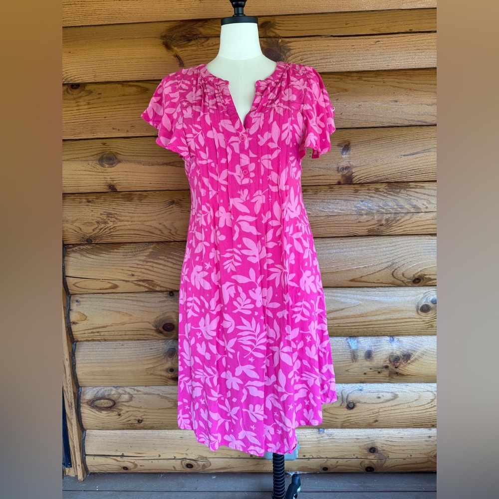 Marisa Olivia pink floral rayon dress size m